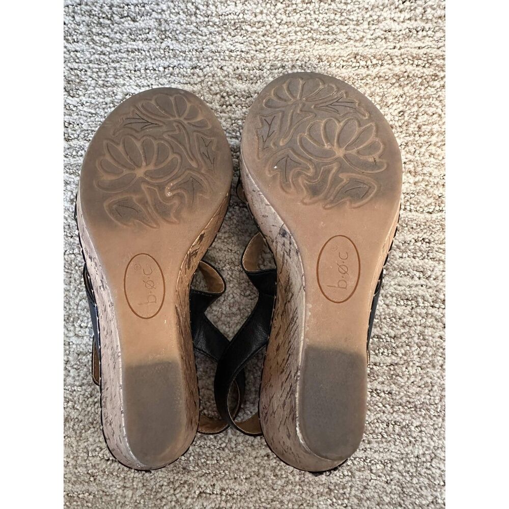 b.o.c. Born Concept Cally Black Strappy Cork Wedge Sandals Womens Size 6M - Picture 6 of 6